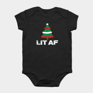 lit af christmas tree Baby Bodysuit